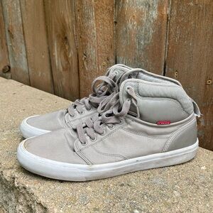 LEVIS Men’s Gray White High Top Lace Up Sneakers Size 10.5